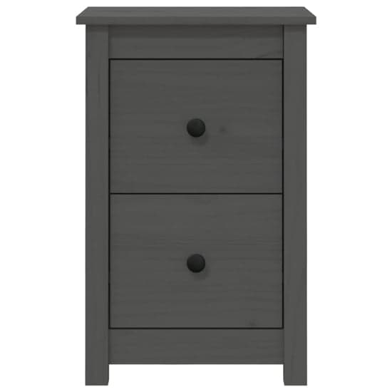 Beale Pine Wood Bedside Cabinet With 2 Drawers In Grey_4