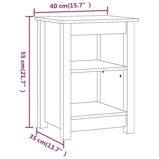 Beale Pine Wood Bedside Cabinet With 2 Shelves In Black_4