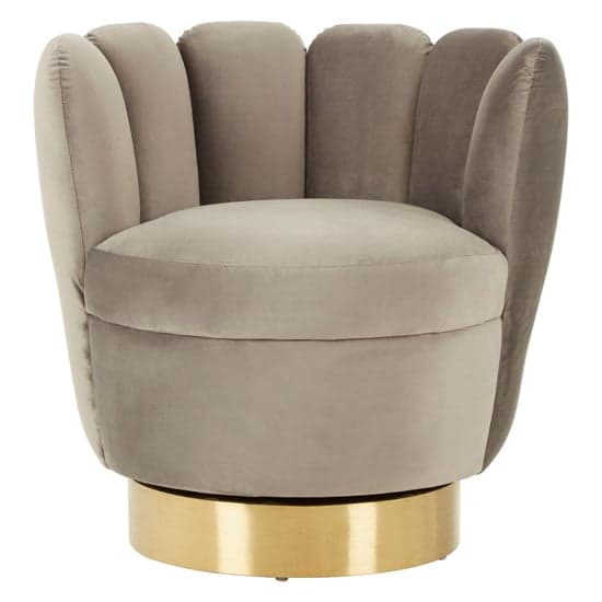 Bealie Velvet Bedroom Chair With Gold Base In Grey_1