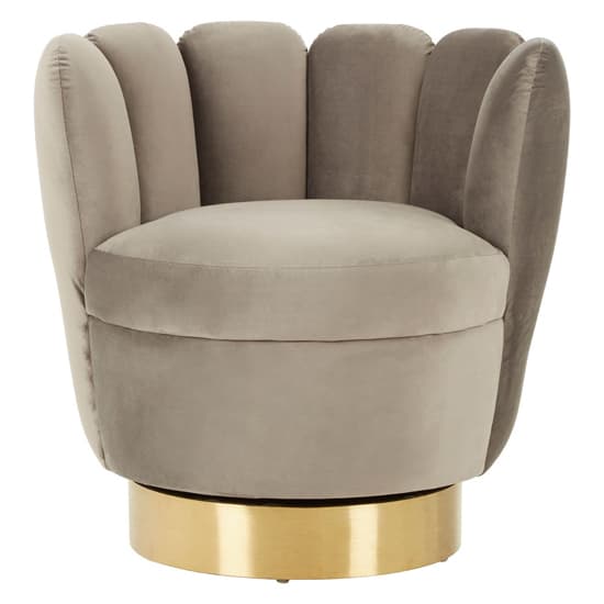 Bealie Velvet Bedroom Chair With Gold Base In Grey | Furniture in Fashion