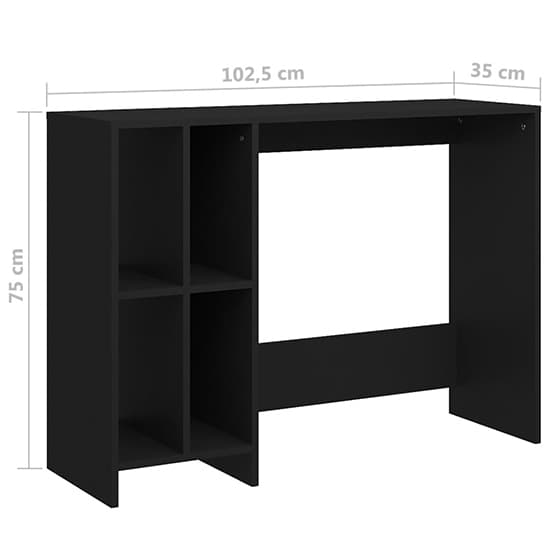 Becker Wooden Laptop Desk With 4 Shelves In Black_4