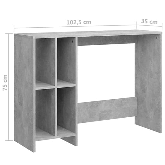 Becker Wooden Laptop Desk With 4 Shelves In Concrete Effect_4