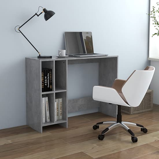 Becker Wooden Laptop Desk With 4 Shelves In Concrete Effect_1