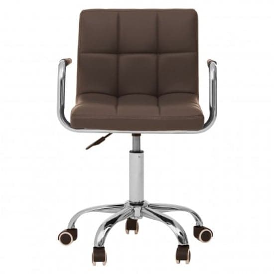Becoa Home And Office Leather Chair In Grey With Swivel Base_2