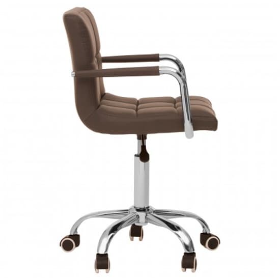 Becoa Home And Office Leather Chair In Grey With Swivel Base_3