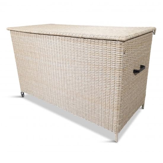Becton Outdoor Cushion Storage Box In Sand Grey Furniture in Fashion