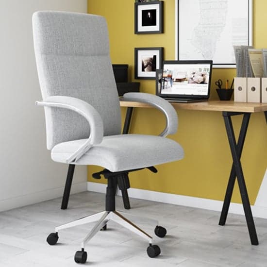 Bloom Designer Fabric Home And Office Chair In Grey_1