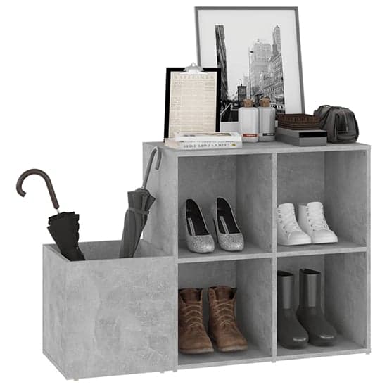 Bedros Wooden Hallway Shoe Storage Cabinet In Concrete Effect_2