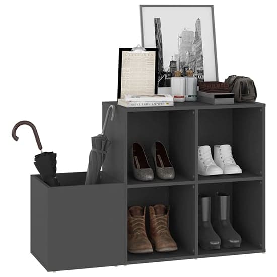 Bedros Wooden Hallway Shoe Storage Cabinet In Grey_2