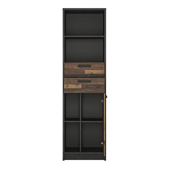 Beeston Wooden Bookcase With 1 Door 2 Drawers In Walnut_2
