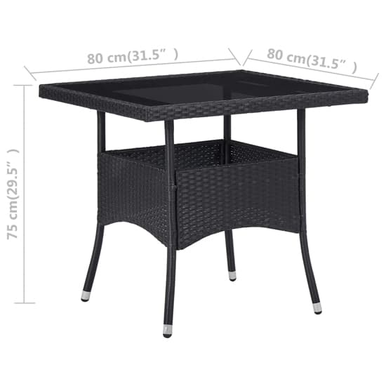 Beile Outdoor Glass Top Dining Table In Black Poly Rattan_4