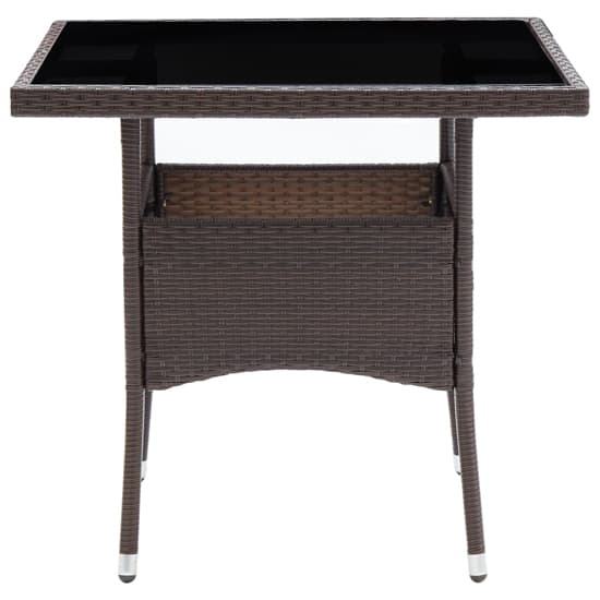 Beile Outdoor Glass Top Dining Table In Brown Poly Rattan_3