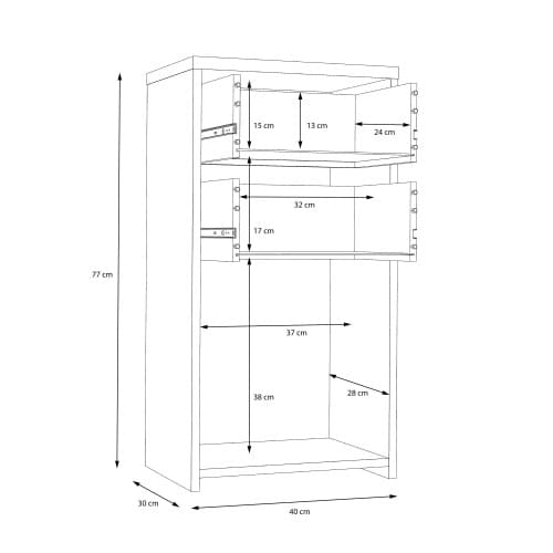 Beile Storage Cabinet 1 Door 2 Drawers In Dark Grey Concrete_6