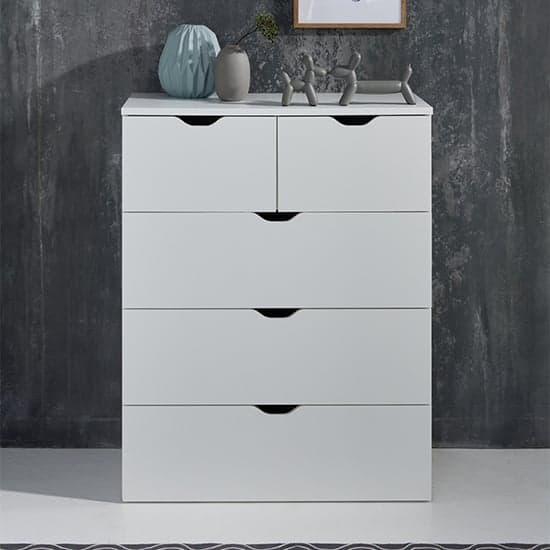 Beile Wooden Chest Of 5 Drawers In White_2