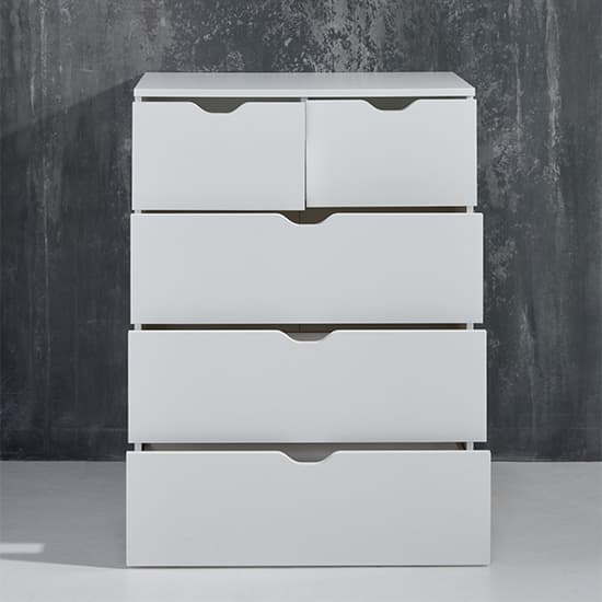 Beile Wooden Chest Of 5 Drawers In White_3