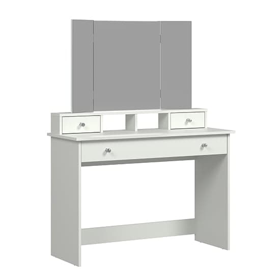 Beile Wooden Dressing Table With Folding Mirror In White_6