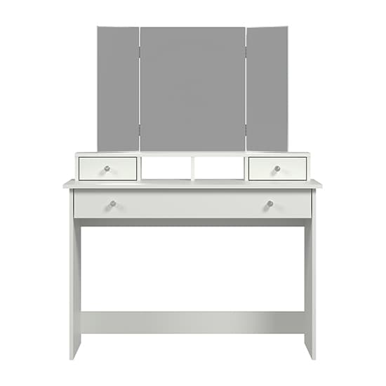 Beile Wooden Dressing Table With Folding Mirror In White_7