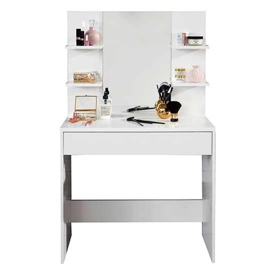 Beile Wooden Dressing Table With Mirror In White_4