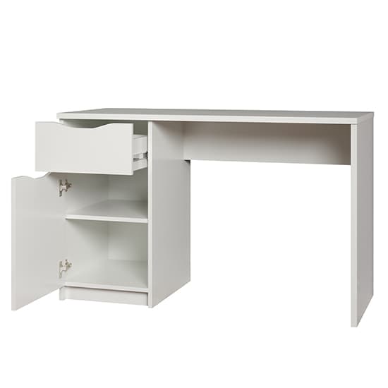 Beile Wooden Laptop Desk With 1 Door 1 Drawer In White_6