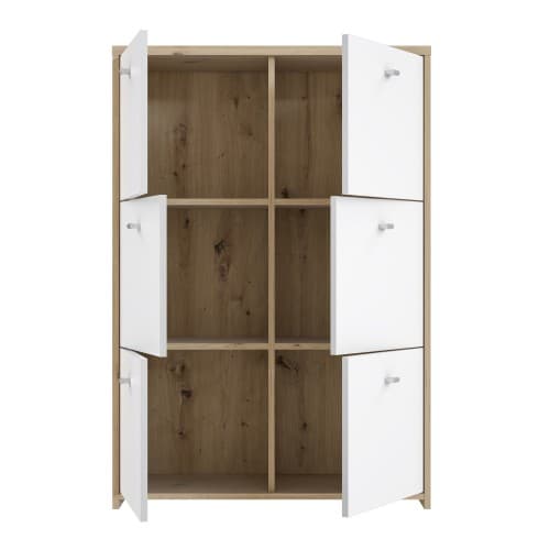Beile Wooden Sideboard 6 Doors In Artisan Oak And White_5