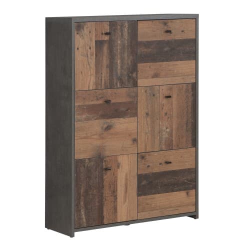 Beile Wooden Sideboard 6 Doors In Dark Grey And Concrete_1
