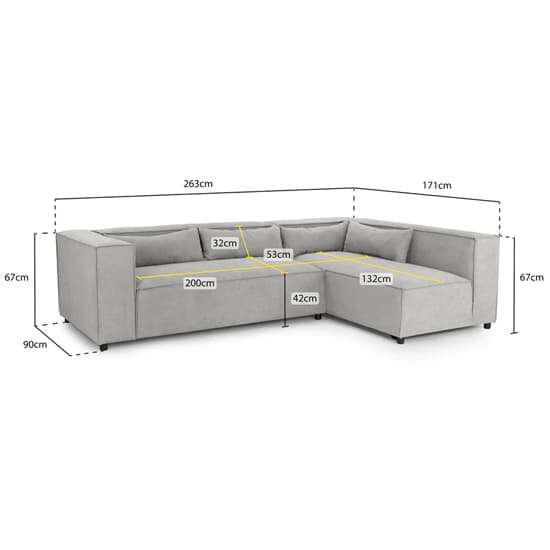 Beilla Polyster Fabric Corner Sofa Universal In Beige_6