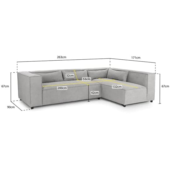 Beilla Polyster Fabric Corner Sofa Universal In Grey_6