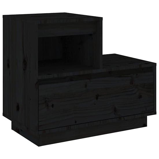 Belay Pinewood Bedside Cabinet With 1 Drawer In Black_2