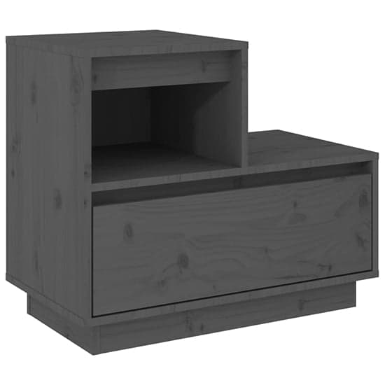 Belay Pinewood Bedside Cabinet With 1 Drawer In Grey_2