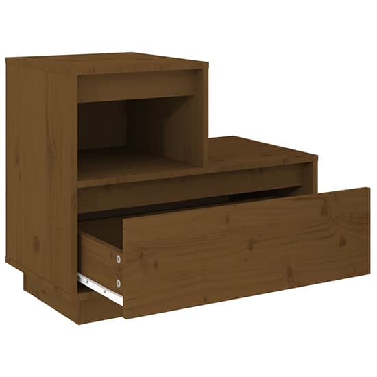 Belay Pinewood Bedside Cabinet With 1 Drawer In Honey Brown_4