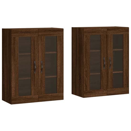 Belek Wooden Wall Mounted Sideboard With 4 Doors In Brown Oak_2