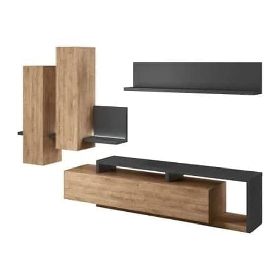 Belek Wooden Entertainment Unit In Ribbec Oak With LED_2