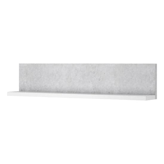 Belek Wooden Wall Shelf In Concrete Grey And Matt White_1