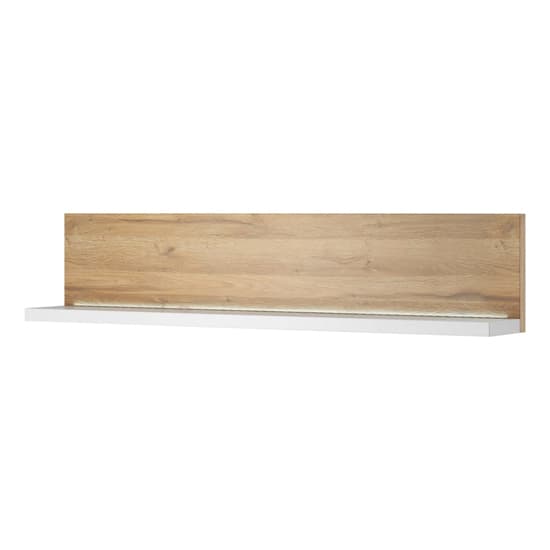 Belek Wooden Wall Shelf In Grandson Oak And Matt White_1