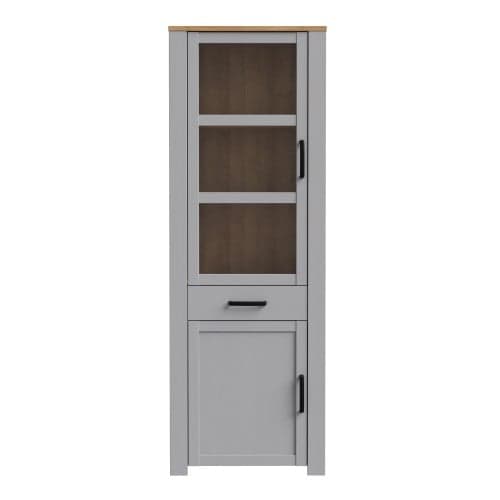 Belgin Display Cabinet 2 Doors 1 Drawer In Riviera Oak Grey Oak_2