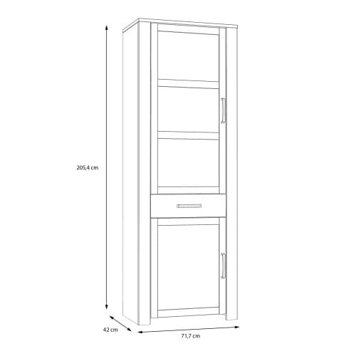 Belgin Display Cabinet 2 Doors 1 Drawer In Riviera Oak Grey Oak_6