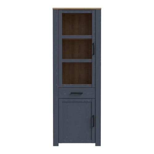 Belgin Display Cabinet 2 Doors 1 Drawer In Riviera Oak Navy_2