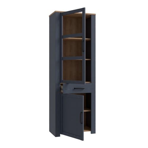 Belgin Display Cabinet 2 Doors 1 Drawer In Riviera Oak Navy_3