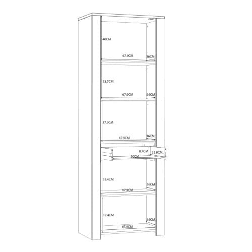 Belgin Display Cabinet 2 Doors 1 Drawer In Riviera Oak Navy_7