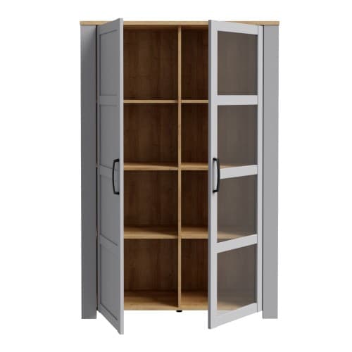 Belgin Display Cabinet 2 Doors In Riviera Oak And Grey Oak_4