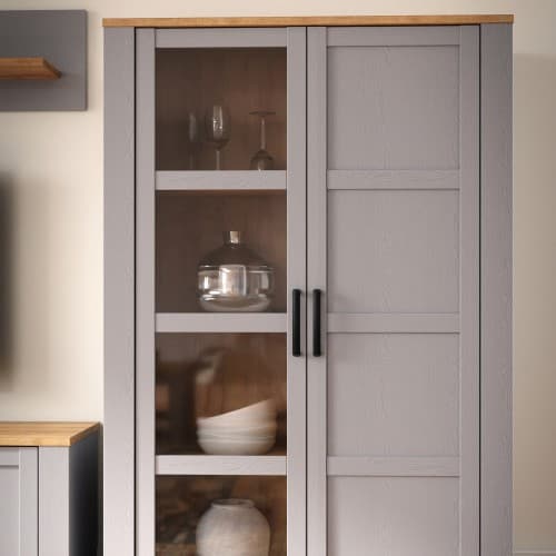 Belgin Display Cabinet 2 Doors In Riviera Oak And Grey Oak_6