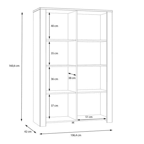 Belgin Display Cabinet 2 Doors In Riviera Oak And Grey Oak_8