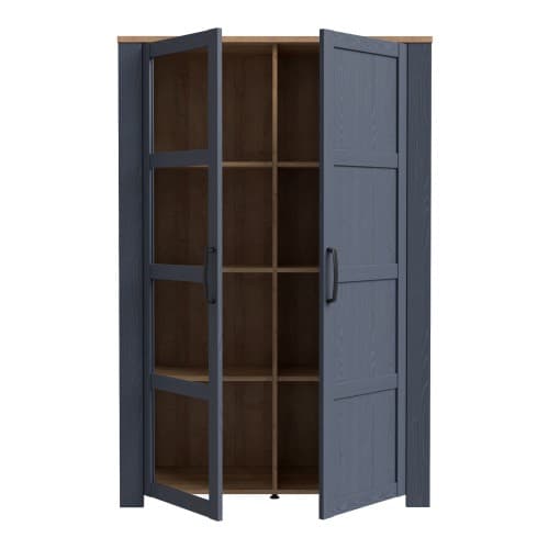 Belgin Display Cabinet 2 Doors In Riviera Oak And Navy_4