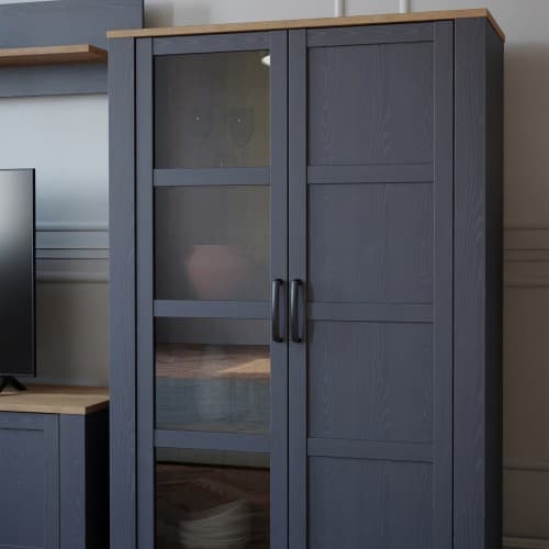 Belgin Display Cabinet 2 Doors In Riviera Oak And Navy_6