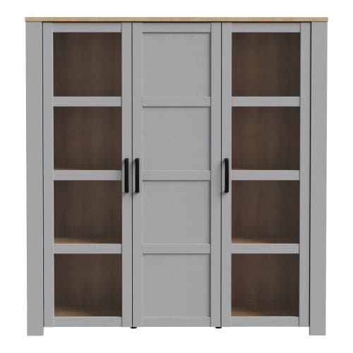 Belgin Display Cabinet 3 Doors In Riviera Oak And Grey Oak_2