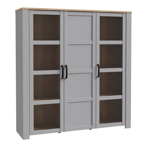 Belgin Display Cabinet 3 Doors In Riviera Oak And Grey Oak_1