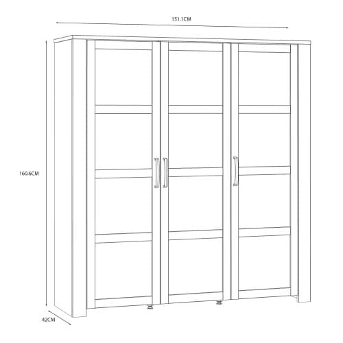 Belgin Display Cabinet 3 Doors In Riviera Oak And Navy_2