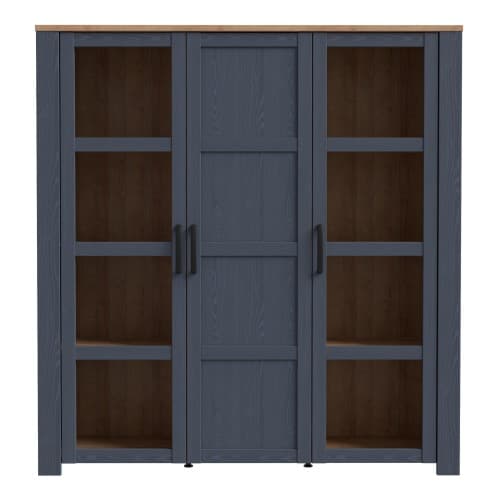 Belgin Display Cabinet 3 Doors In Riviera Oak And Navy_3