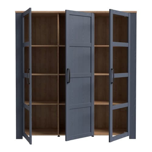 Belgin Display Cabinet 3 Doors In Riviera Oak And Navy_4