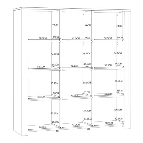 Belgin Display Cabinet 3 Doors In Riviera Oak And Navy_6